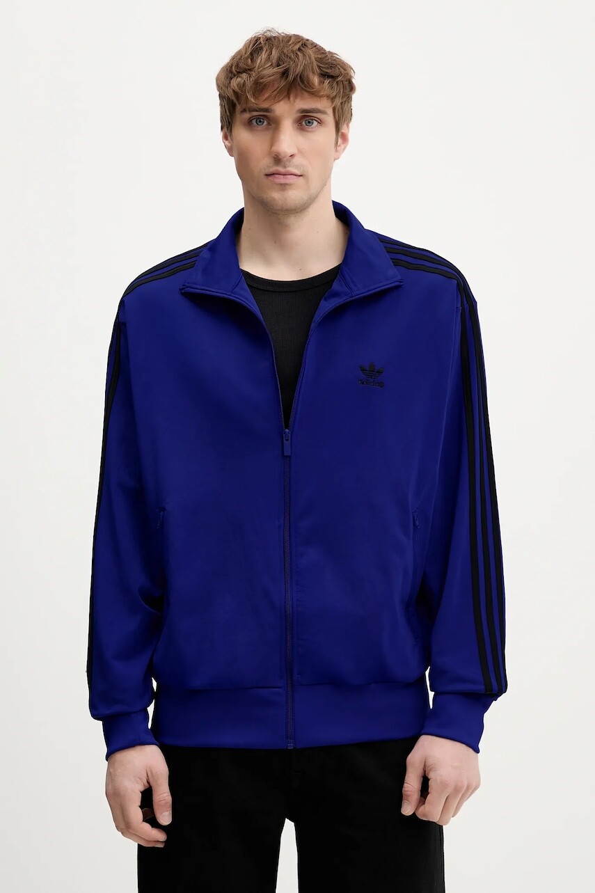 Mikina adidas Originals Firebird modrá farba, s nášivkou, JY1346