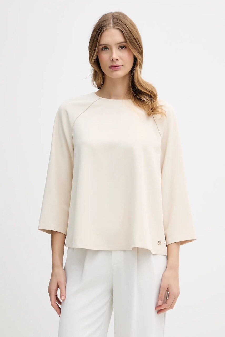 Blúzka Joop! béžová farba, jednofarebná, 30100460