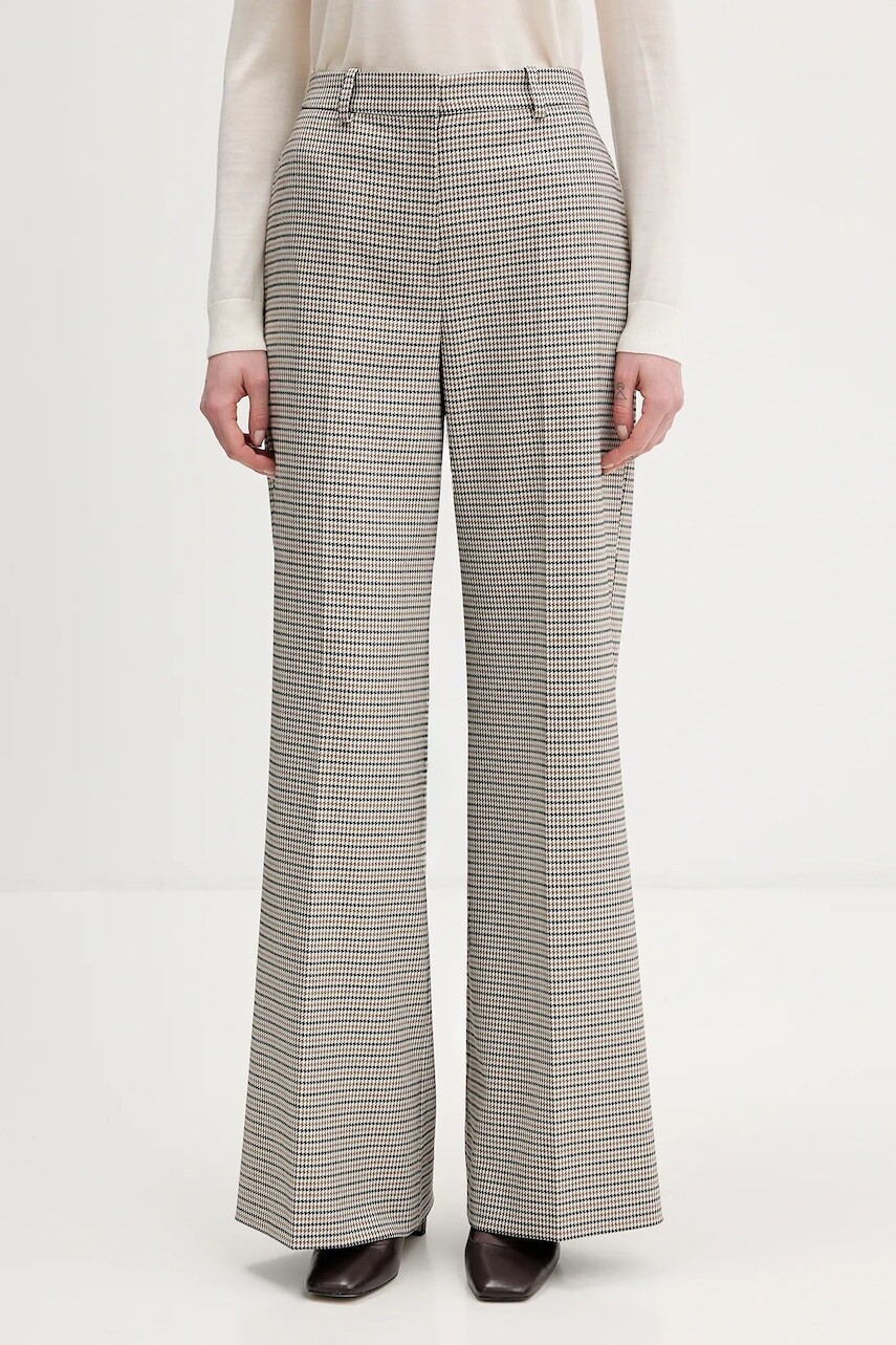 Nohavice HUGO Hasmina čierna farba, rovný strih, vysoký pás, 50555803