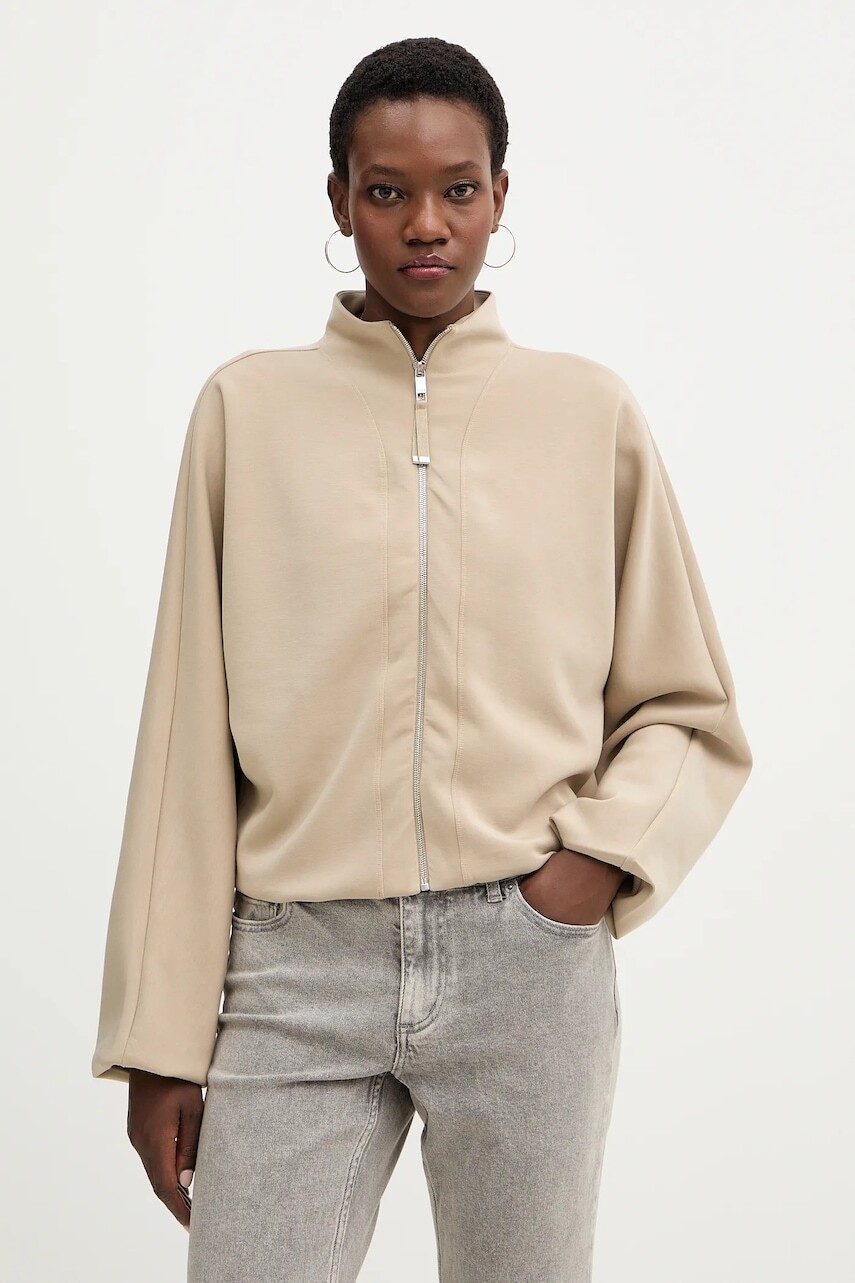 Mikina BOSS Ebesya béžová farba, jednofarebná, 50555057