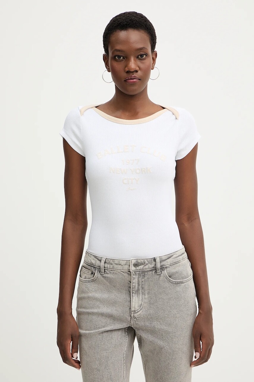 Tričko BOSS Orange C Etendu dámske, biela farba, 50553467