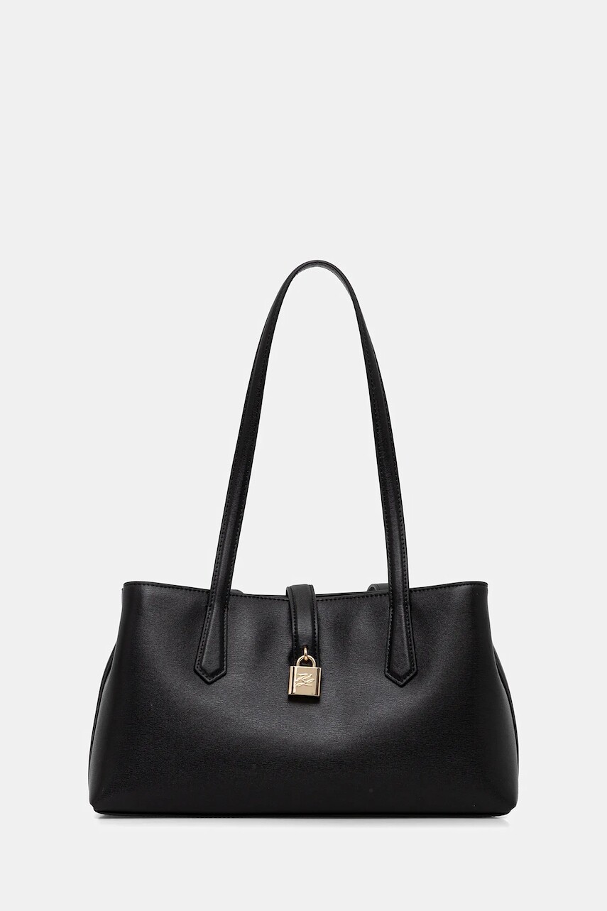 Kožená kabelka Karl Lagerfeld K/AUTOGRAPH čierna farba, B1W30095