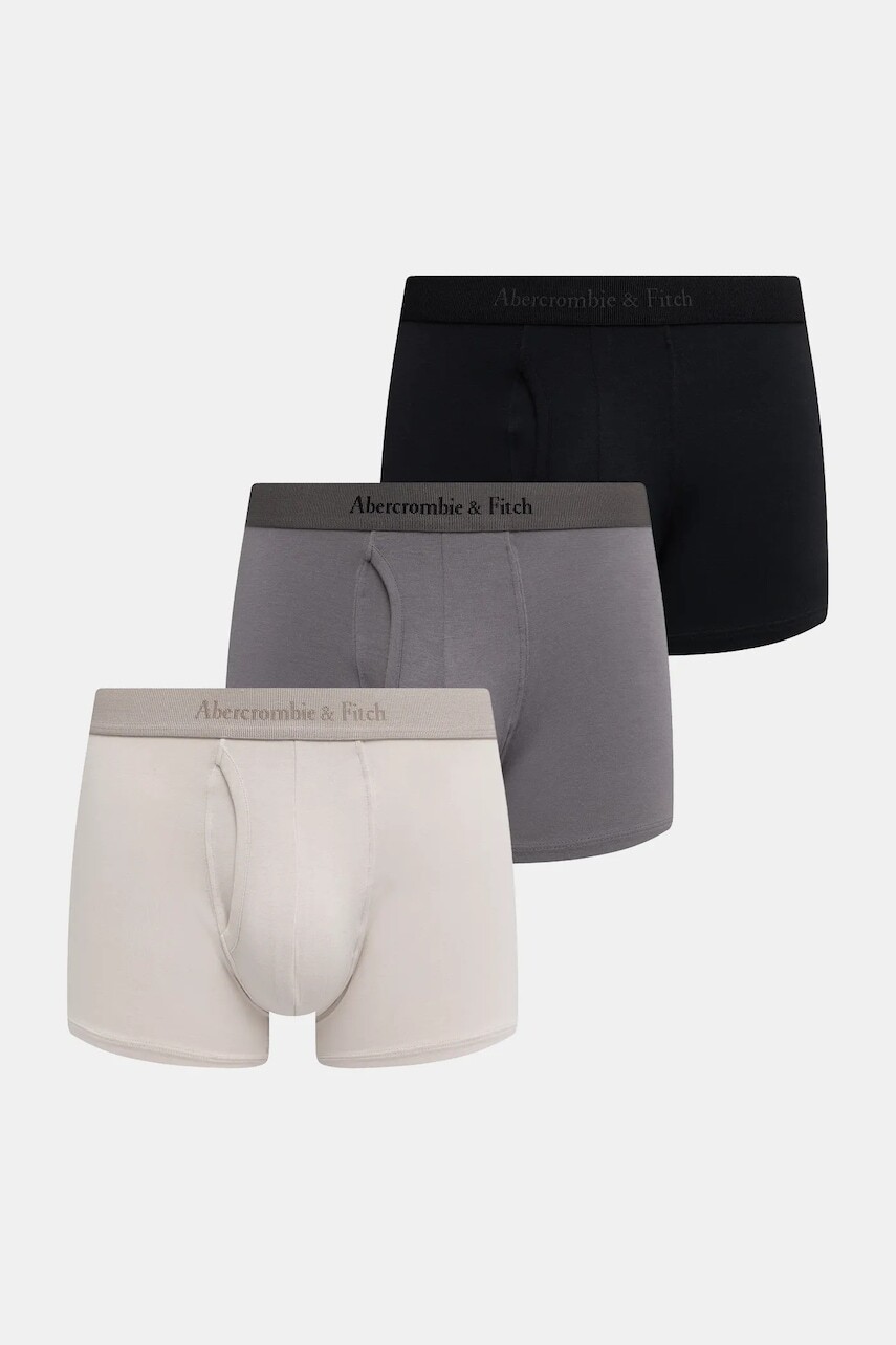 Boxerky Abercrombie & Fitch 3-pak šedá farba, KI114-4032-130