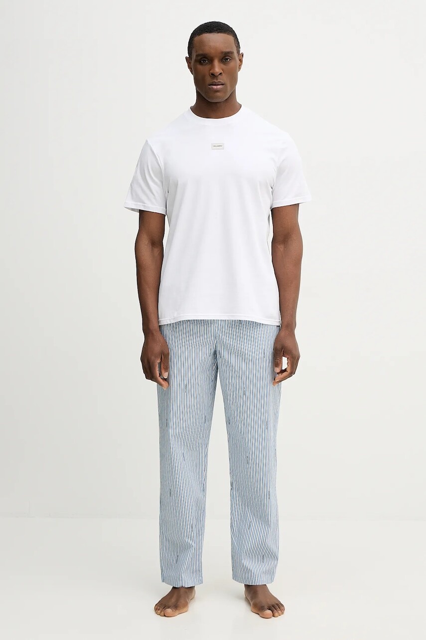 Pyžamo Karl Lagerfeld pánske, biela farba, vzorované, B1M45002