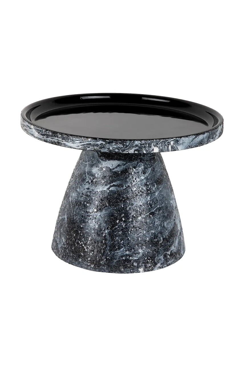 Stolík Leitmotiv Mosaic Marble 29 x 42 cm čierna farba