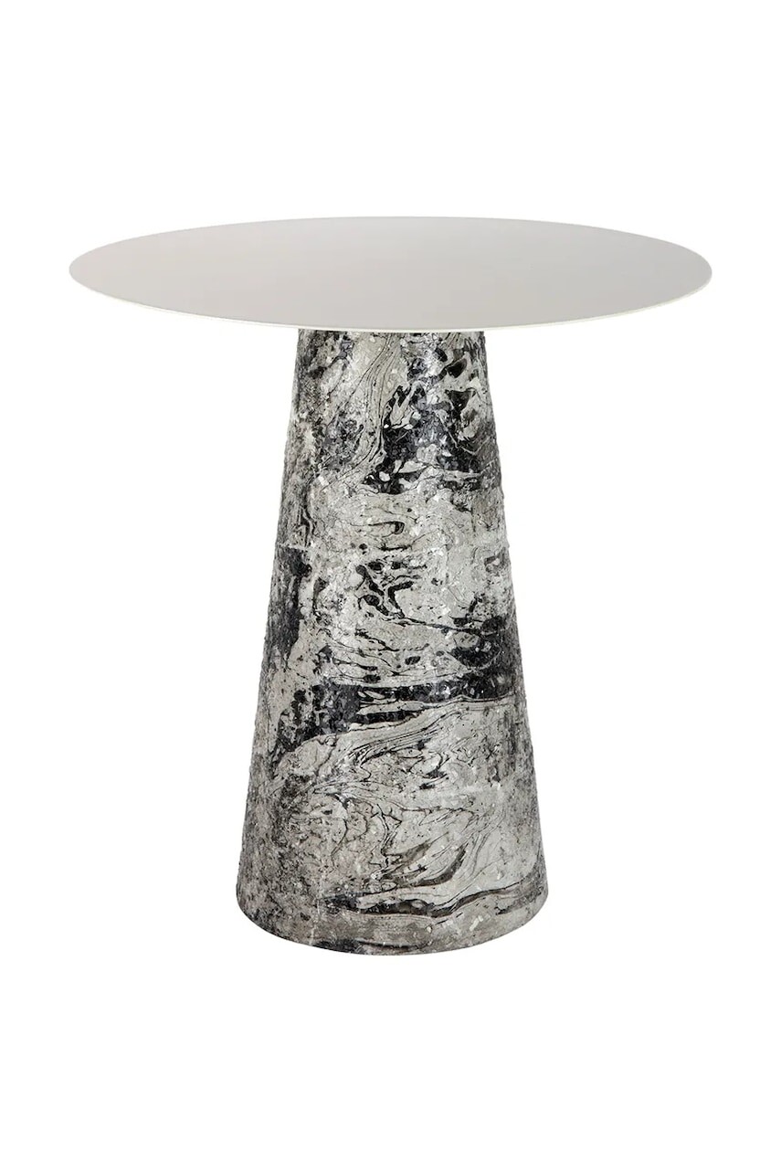 Stolík Leitmotiv Mosaic Marble 42 x 40 cm biela farba