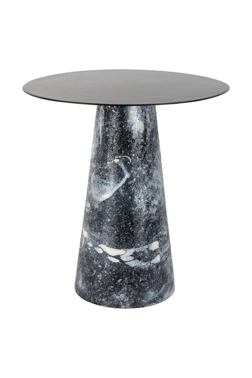 Stolík Leitmotiv Mosaic Marble 40 x 42 cm čierna farba