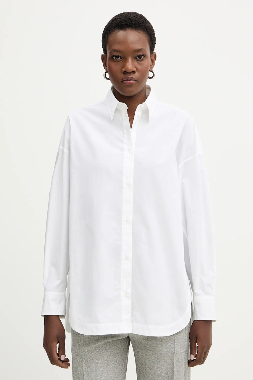 Bavlnená košeľa BOSS Orange C Bostatta biela farba, voľný strih, s klasickým golierom, 50553890