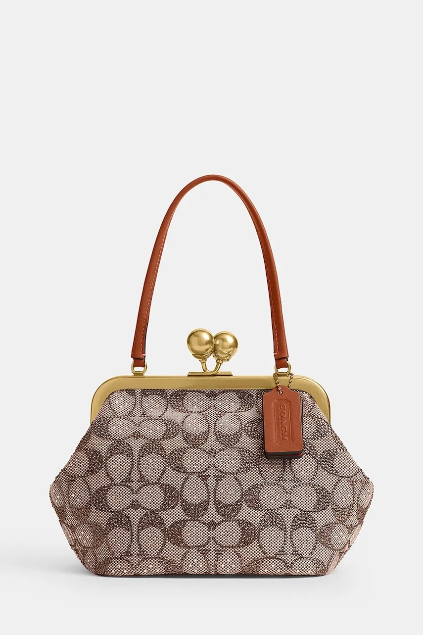 Kabelka Coach Kisslock Frame Bag béžová farba, CCC53