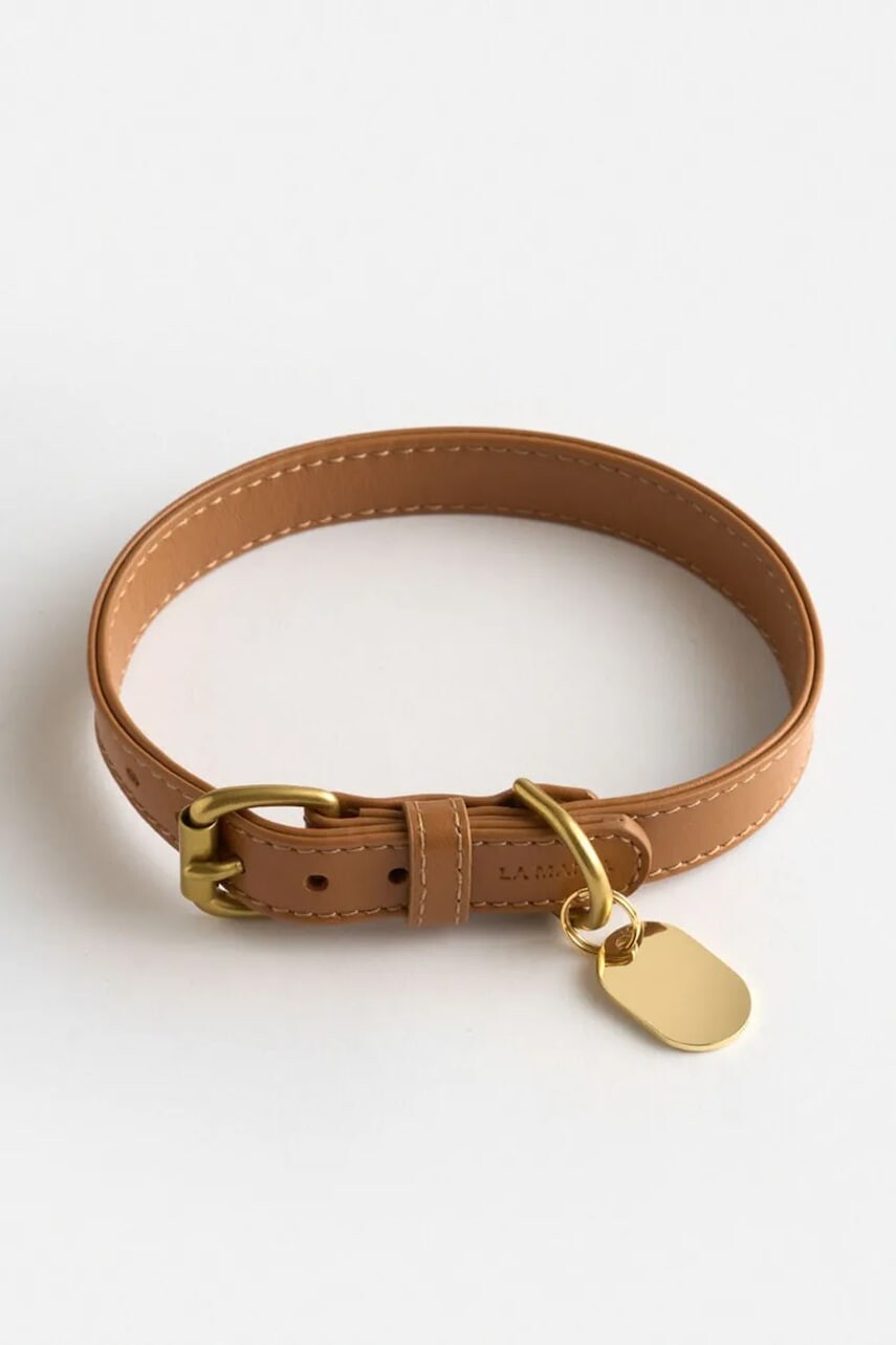 Kožený obojok pre psa La Mania Selvo S/36 - 42 cm hnedá farba