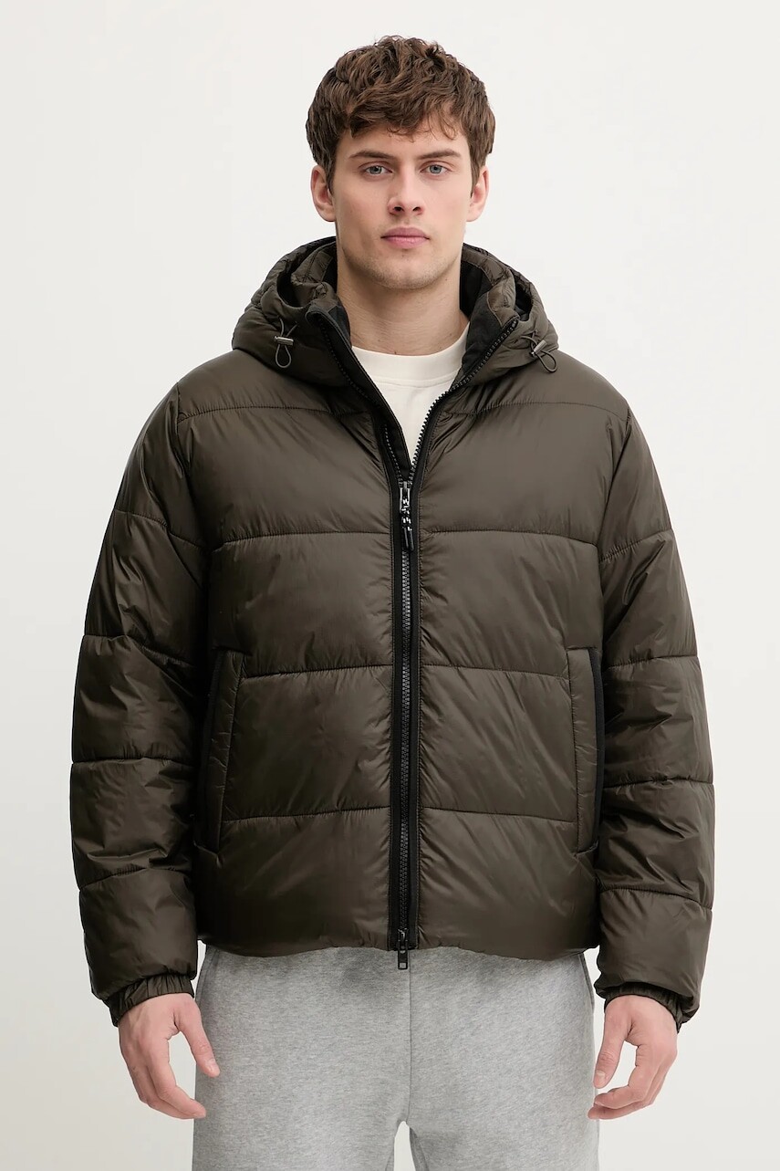 Bunda Abercrombie & Fitch zelená farba, zimná, KI132-5212-330