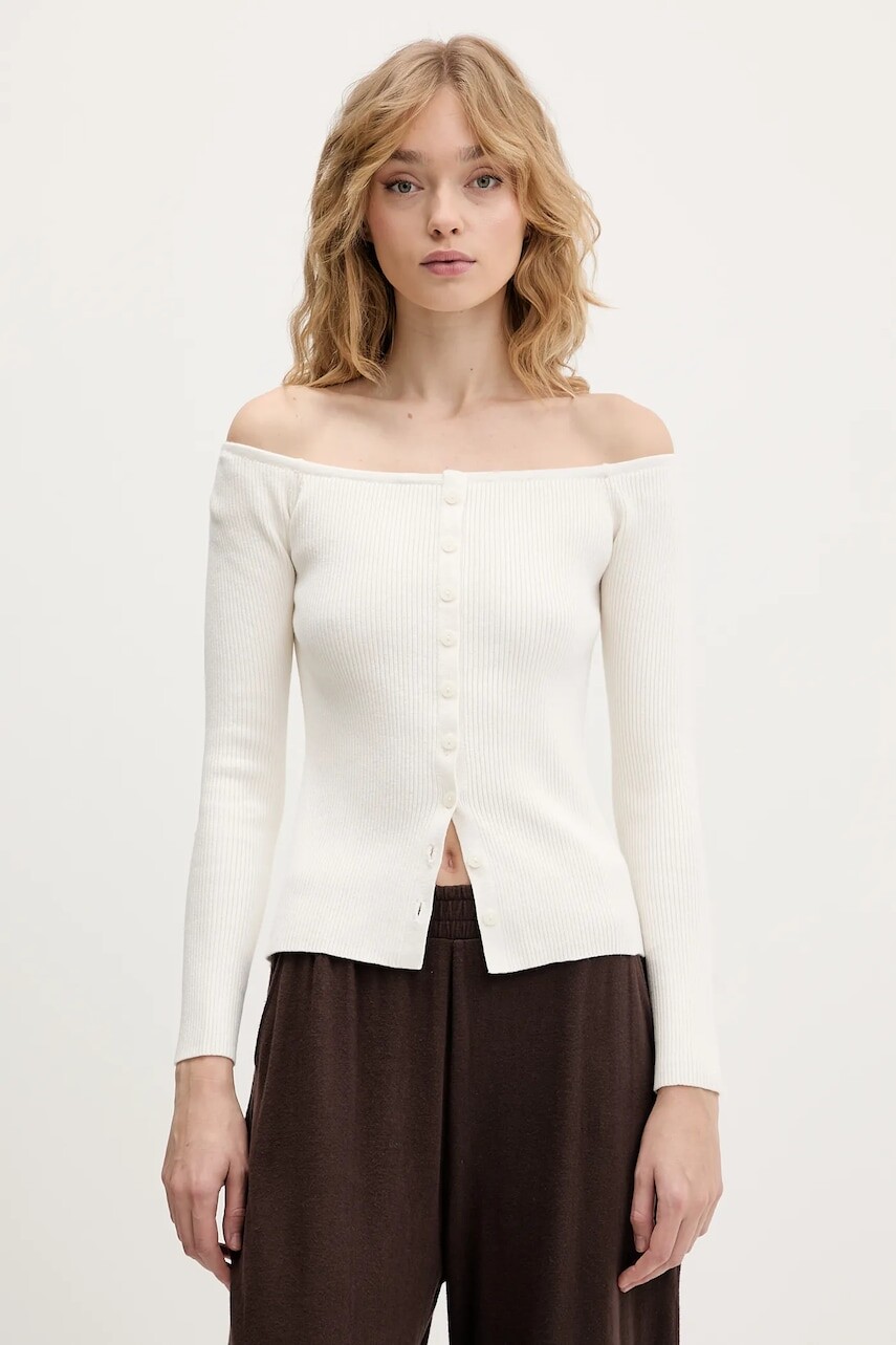 Sveter Abercrombie & Fitch béžová farba, ľahký, KI150-5429-178