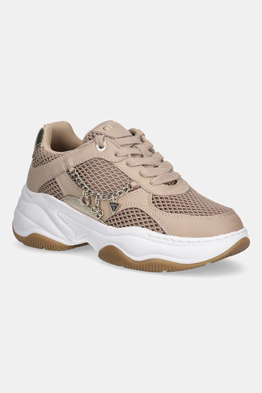 Tenisky Guess HARPAA béžová farba, FLPHAR ELE12