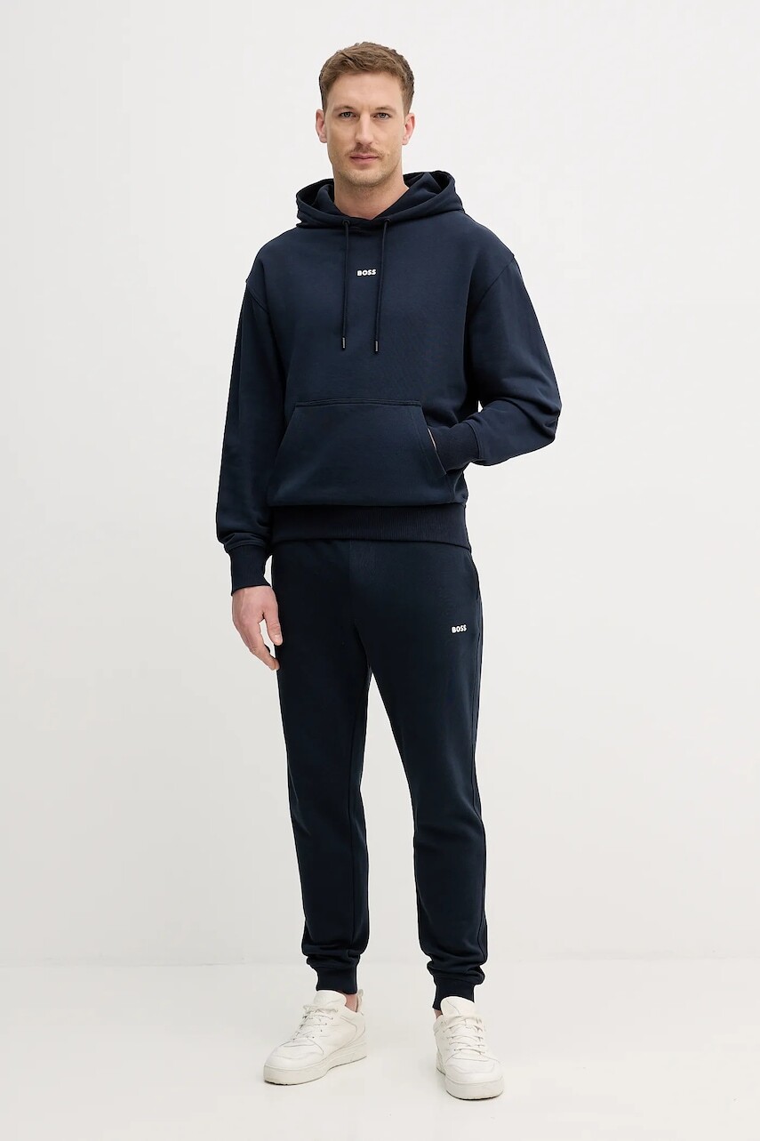 Bavlnená tepláková súprava BOSS Orange TracksuitWesmallhood tmavomodrá farba, 50541065