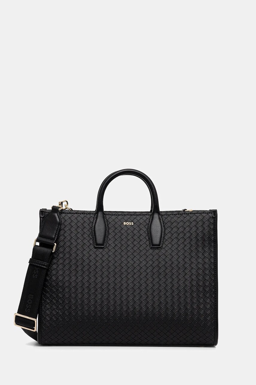 Kabelka BOSS Sandy Tote SQ čierna farba, 50557997