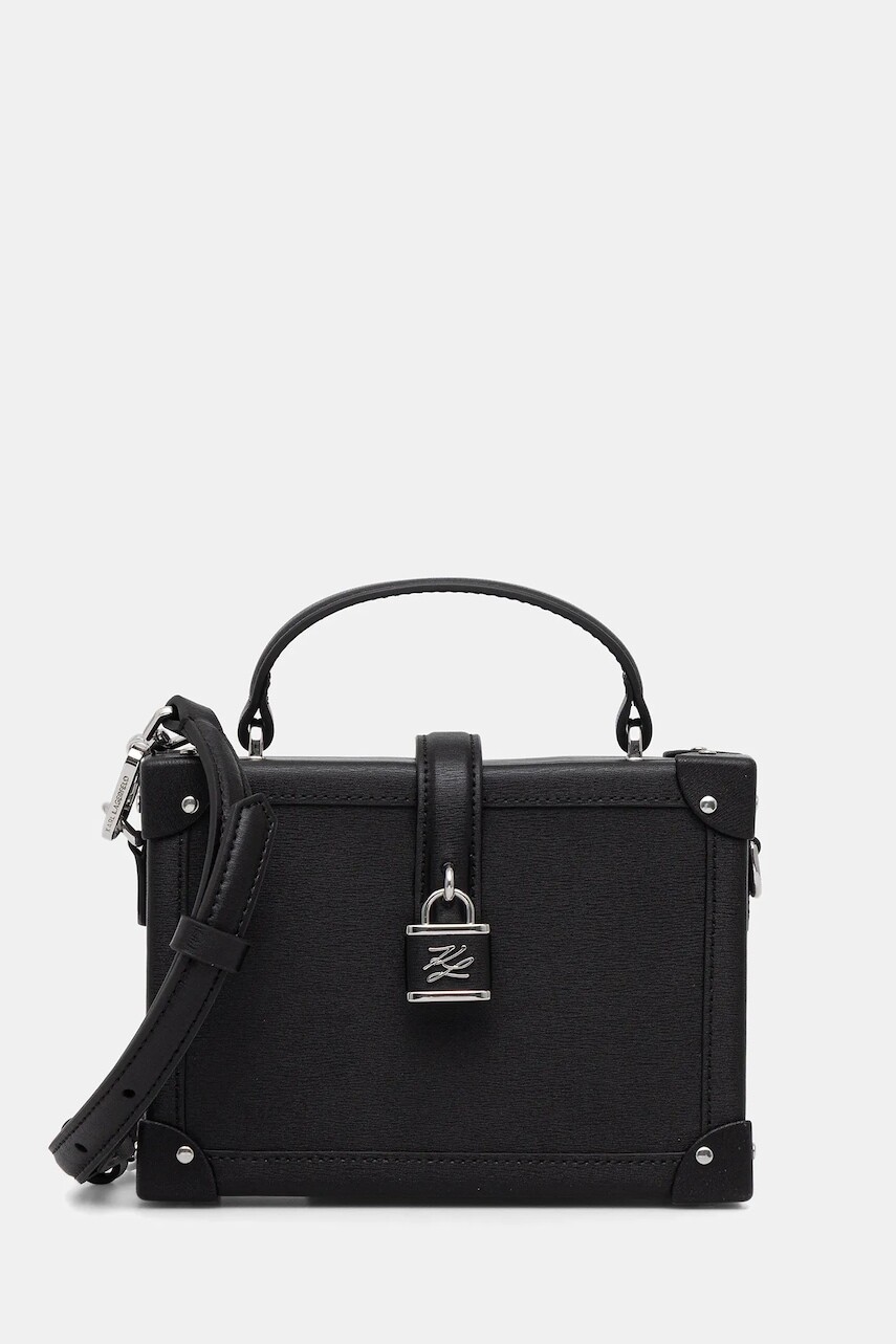 Kožená kabelka Karl Lagerfeld K/AUTOGRAPH čierna farba, B1W30100