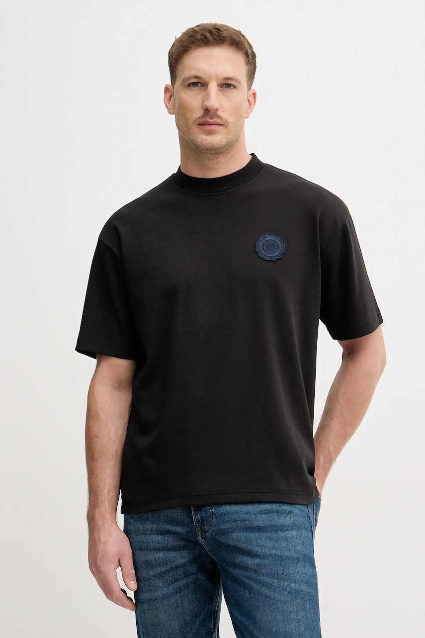 Tričko BOSS Orange Te_Varsity pánske, čierna farba, jednofarebné, 50556013