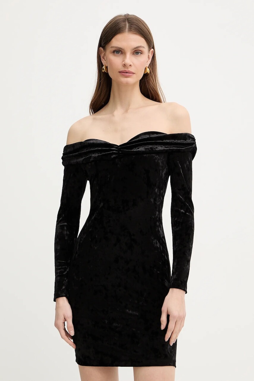 Šaty Guess čierna farba, mini, priliehavé, W6PK1M KJ170