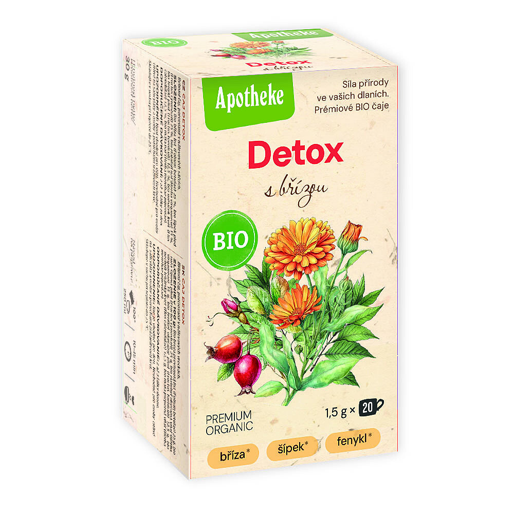 APOTHEKE Detox s brezou čaj BIO 20 sáčkov
