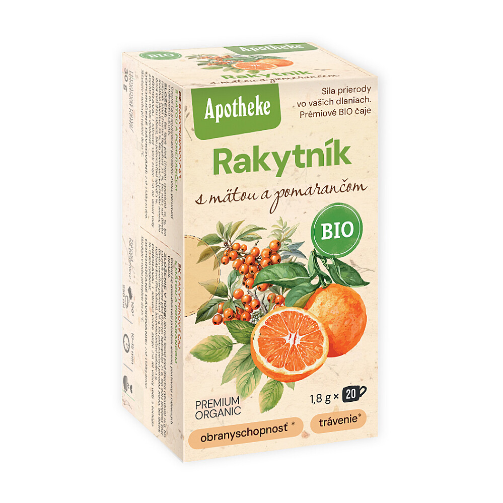 APOTHEKE Rakytník mäta pomaranč čaj BIO 20 sáčkov