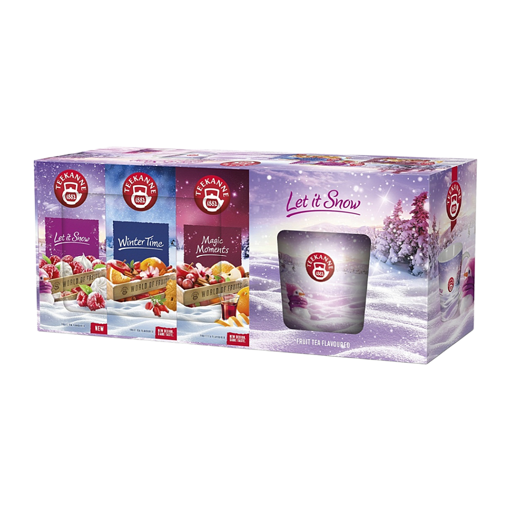 TEEKANNE Let it snow ovocné čaje s hrnčekom 3 x 20 sáčkov, poškodený obal