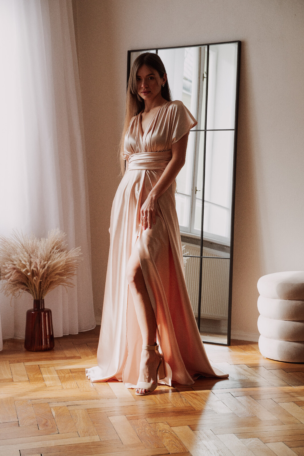 Eva & Lola Zlaté lesklé šaty na viazanie Veľkosť: S