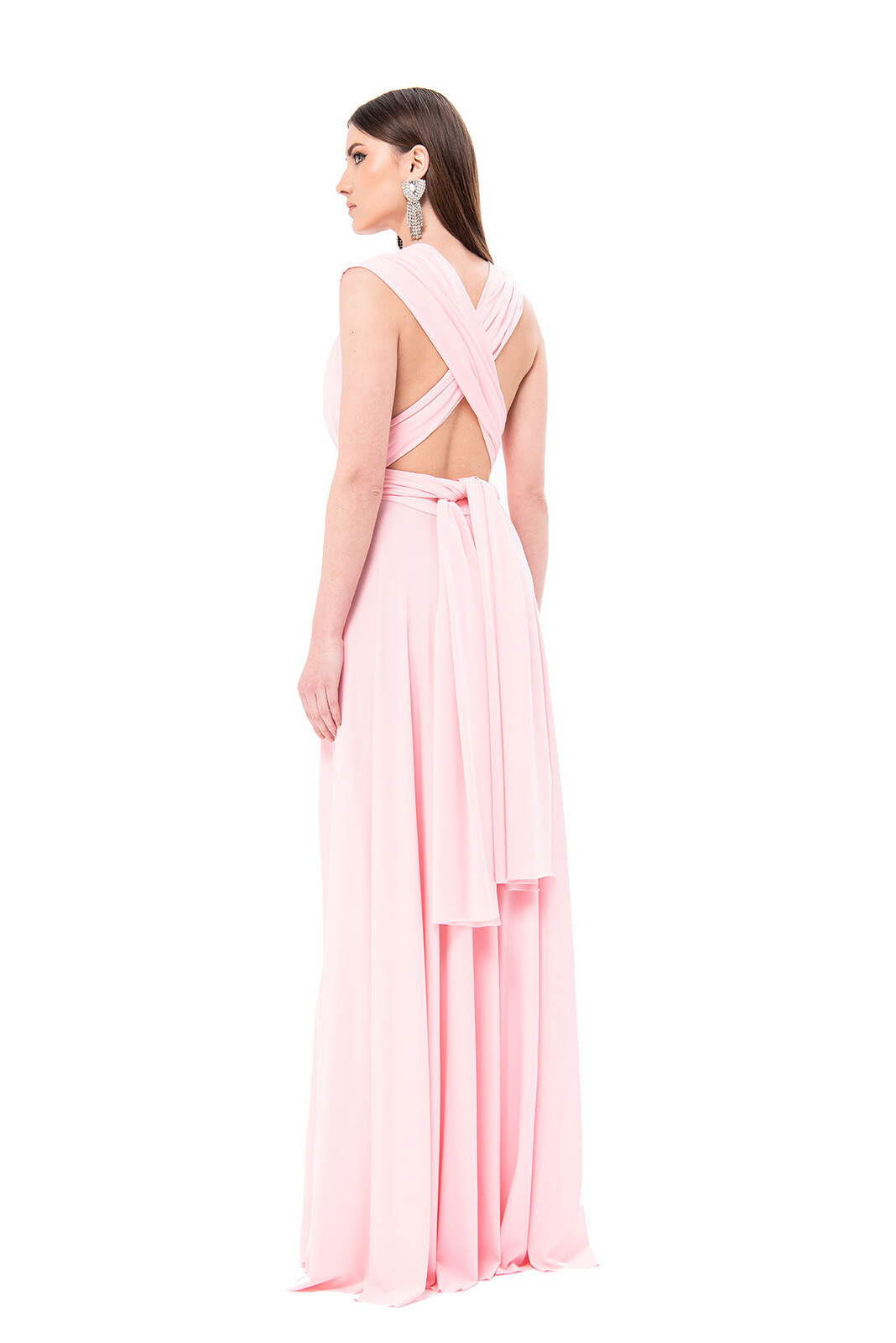 Kikiriki Ružové dlhé šaty na viazanie Veľkosť: S