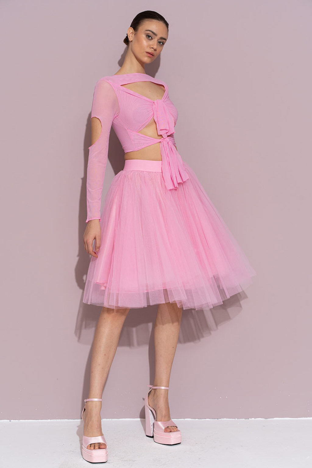 Kikiriki Ružová krátka tylová sukňa Veľkosť: S