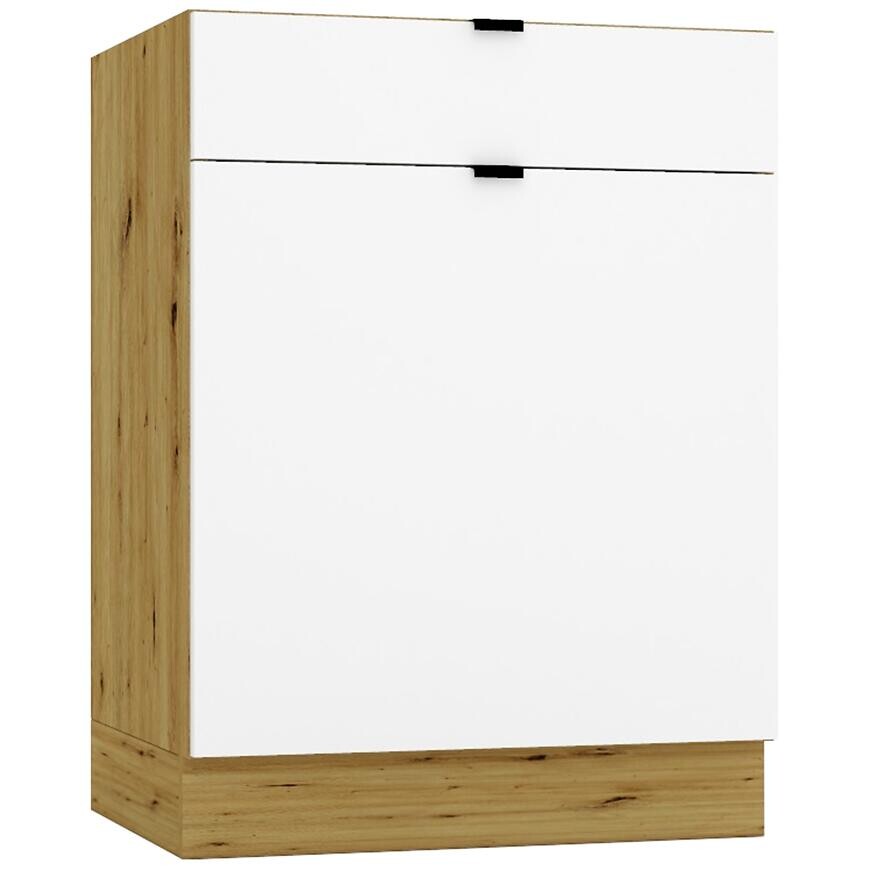 Kuchynská skrinka Cosmo Gianna D60s/1 P/L Biela Aljaška/Dub Artisan