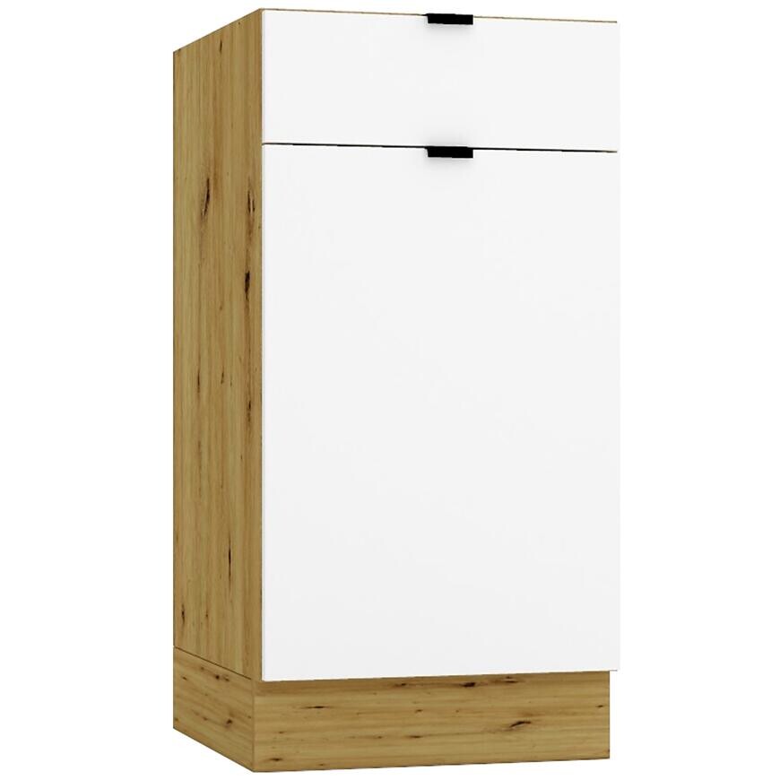 Kuchynská skrinka Cosmo Gianna D40s/1 P/L Biela Aljaška/Dub Artisan