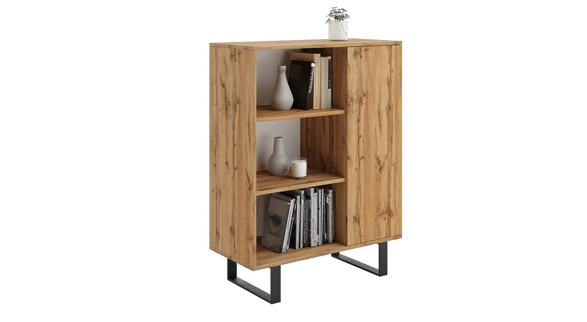 Regál skriňa Fondi dub craft zlatý, loftový štýl