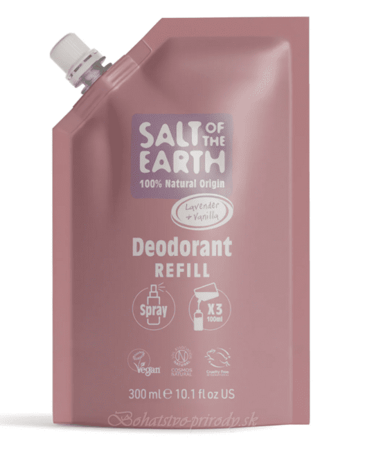 Salt of the Earth - Prírodný kryštálový deodorant - levandula, vanilka, 300ml náplň do spreja