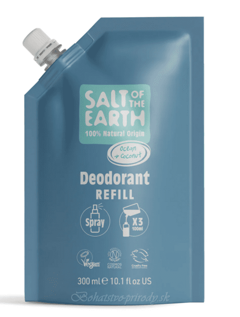 Salt of the Earth - Prírodný kryštálový deodorant - oceán - kokos - náplň do spreja 300 ml