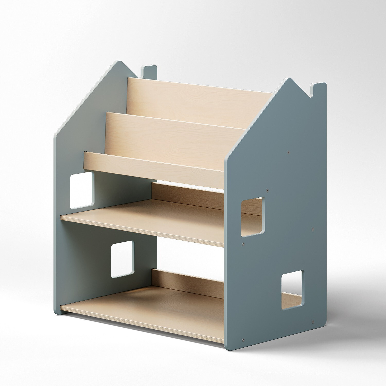 Univerzálna montessori polica 2v1 – svetlomodrá