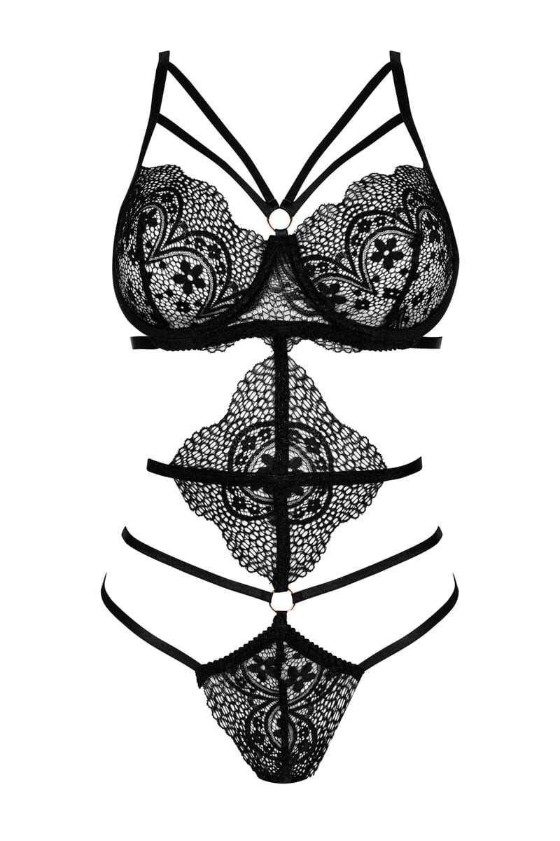 Čierne čipkované body Elaris