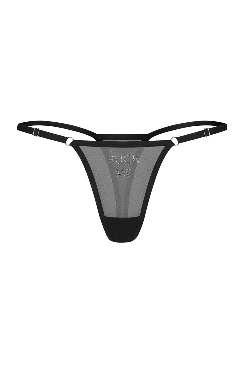 Čierne tango nohavičky s nápisom Violami Me