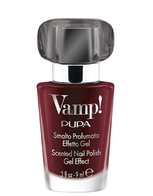 PUPA Milano Lak na nechty s Vamp! Black Fragnance (Scented Nail Polish Gel Effect) 9 ml 304 Intrepid Red-Black