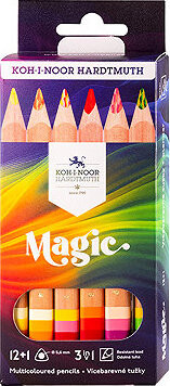 KOH-I-NOOR MAGIC 3404/N15 viacfarebné, trojhranné, sada 12 + 1 ks