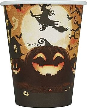 GUIRCA Papírové kelímky, Halloween dýně, 6 ks, 355 ml