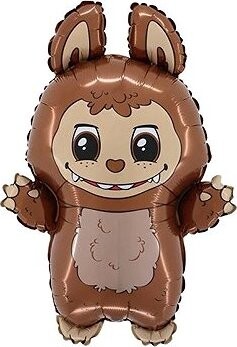 SMART BALLOONS Balón foliový Labubu hnědý - 60 cm
