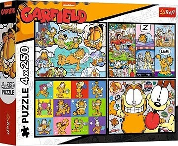 TREFL Puzzle Garfield nemá rád pondelok 4× 250 dielikov