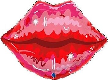 SMART BALLOONS Balón foliový rudé rty 56 cm