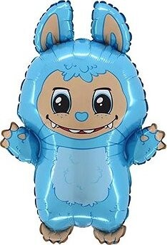 SMART BALLOONS Balón foliový Labubu modrý - 60 cm