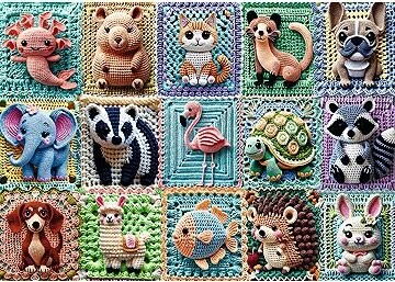 Trefl Premium Plus Háčkované zvieratká 1000 dielikov