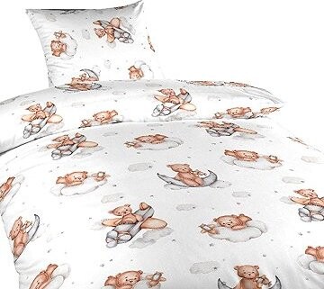 Dadka Obliečky bavlna do postieľky Teddy bear plane 90 × 130, 45 × 60 cm