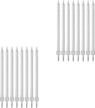 GODAN Narozeninové svíčky s podstavcem délka 10 cm, 16 ks, střibrné