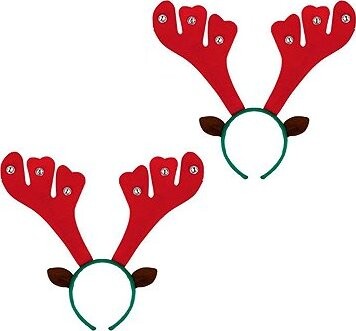 GUIRCA Vánoční čelenka sobí rohy s rolničkami, vánoce, 2ks