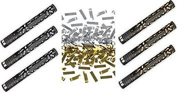 Párty konfety Sada 6 ks, 40 cm, zlaté stříbrné metalické silvestr