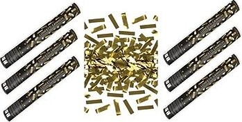 Párty konfety Sada 6 ks, 40 cm, zlaté metalické silvestr