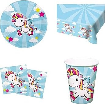 GODAN Dětská narozeninová sada jednorožec, 10 osob